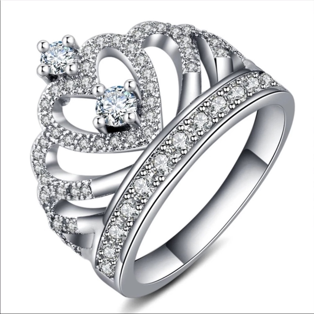 New 925 Silver Crown Diamonds Ring - Picture 5 of 6
